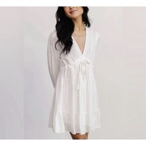 Baltic Born Amelia Mini Dress White Lace Gauze Boho Bridal Romantic Large NEW